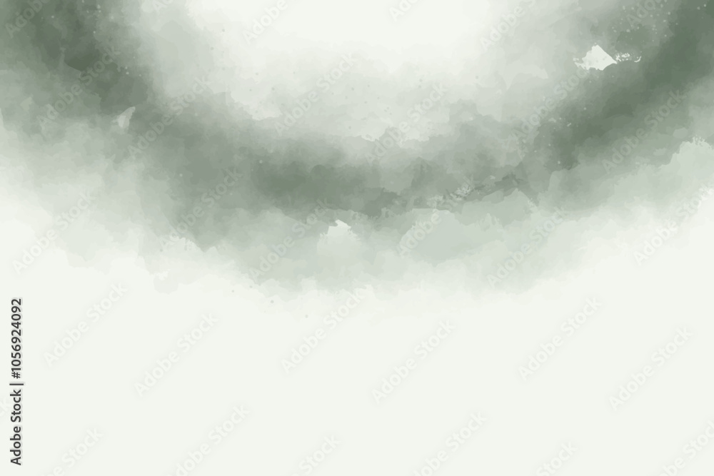 Fototapeta premium Abstract green watercolor background. Neutral light green watercolor textured backdrop with space for text. Texture for presentations, posters, ads banner, social media, cover design.