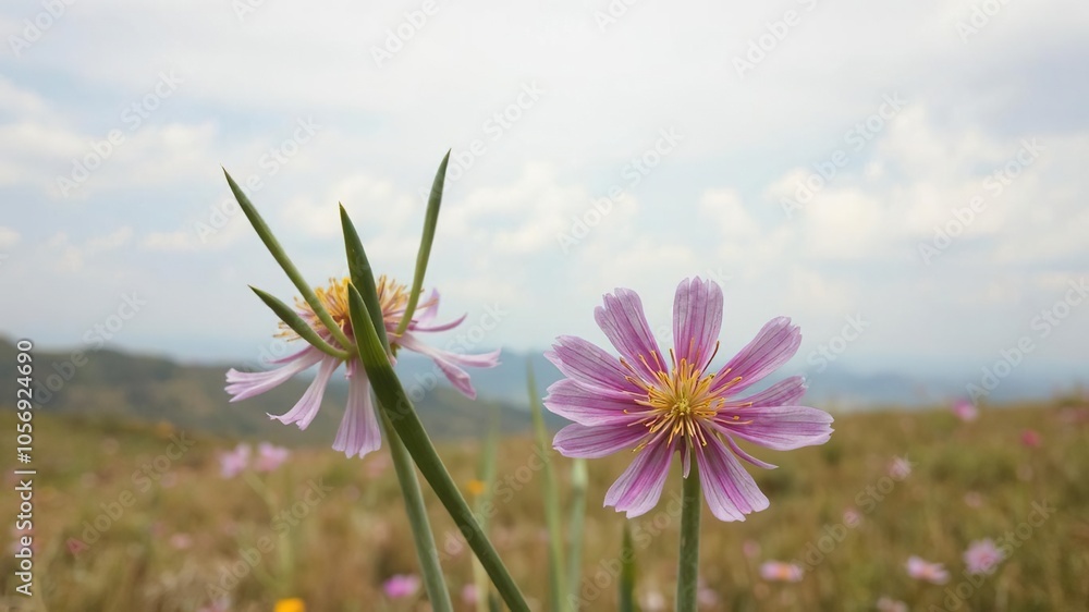 Vibrant onion flower blooming in highland landscape, vibrant, outdoors Vibrant onion flower blooming in highland landscape, vibrant, outdoors