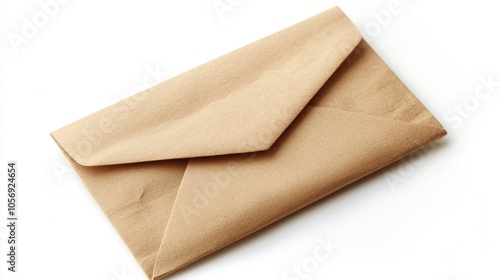 Brown Envelope On White Background