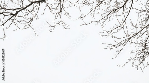 Wallpaper Mural Scattered bare branches set against a plain backdrop Torontodigital.ca