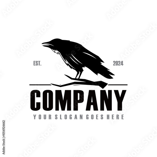 raven logo , bird logo vector photo