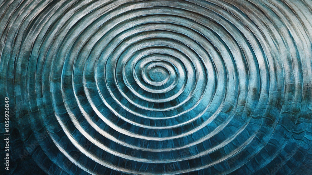 Obraz premium Abstract Blue and White Concentric Circles Pattern