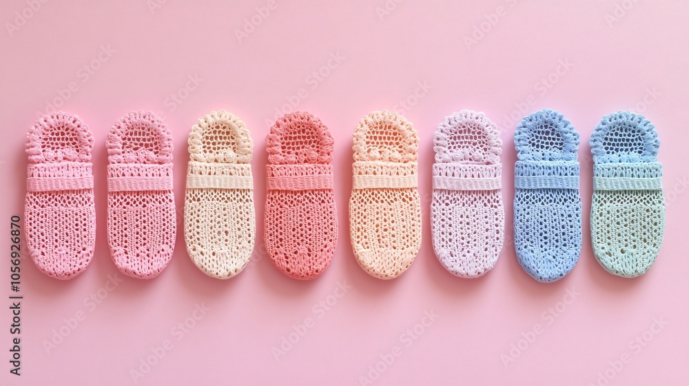 Adorable paper cut mittens and scarves in soft tones arranged neatly Clear background with copy space for text Adorable paper cut mittens and scarves in soft tones arranged neatly Clear background with copy space for text