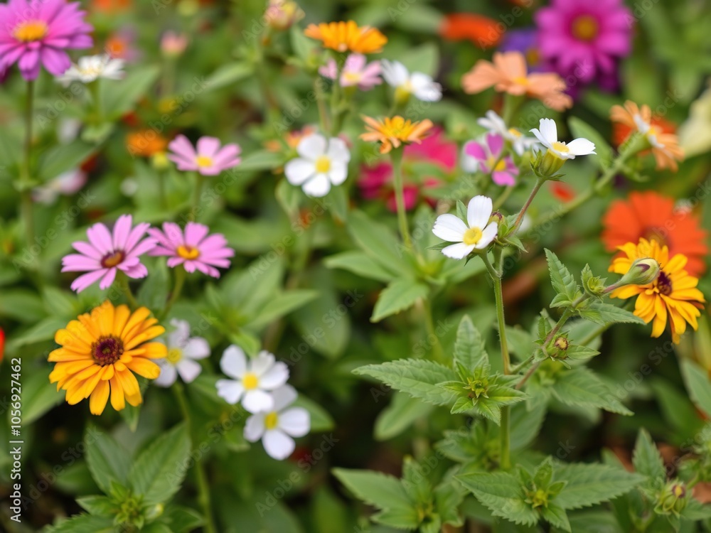 A beautiful and vibrant flower background featuring a variety of colorful blooms, garden, growth A beautiful and vibrant flower background featuring a variety of colorful blooms, garden, growth