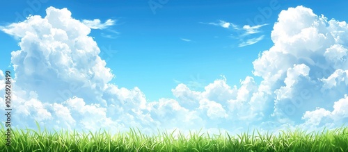 Blue Sky With Clouds In Spring For Design Background