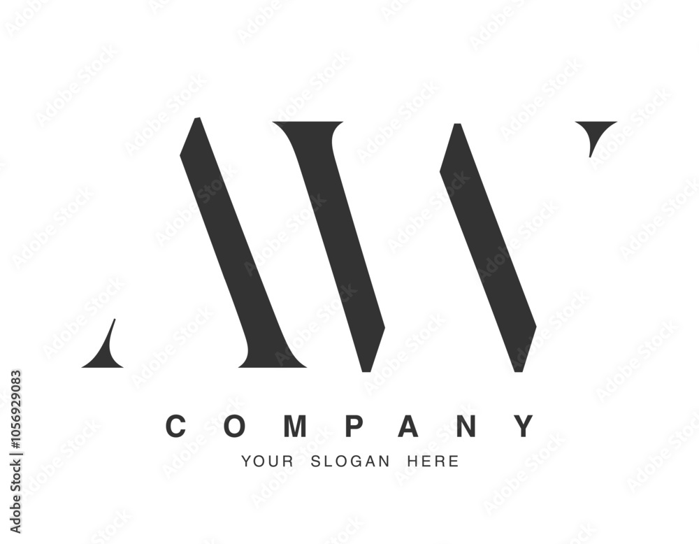 AW logo design. Initial letter a and w serif font style. Creative classic company name typography. Trendy logotype or identity. AW logo design. Initial letter a and w serif font style. Creative classic company name typography. Trendy logotype or identity.