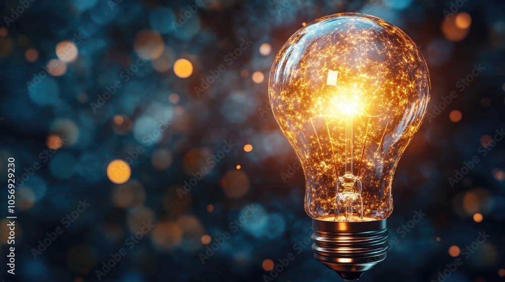 Bright idea represented by a light bulb showcasing electricity and creativity Bright idea represented by a light bulb showcasing electricity and creativity