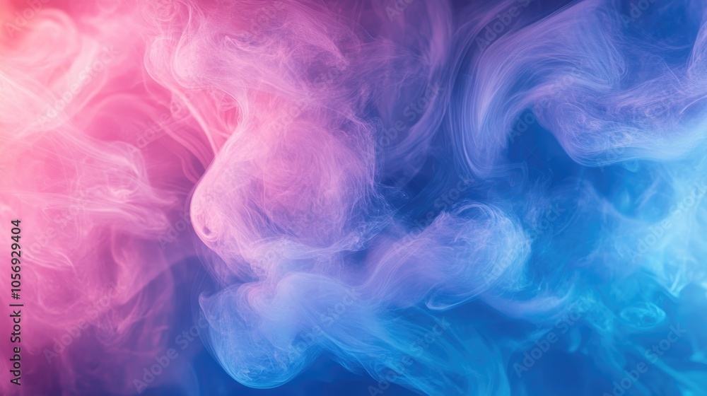 Obraz premium Ethereal dreamlike background featuring vivid blue and pink smoke swirls