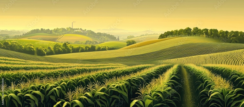 View Of Corn Plantations In The Daytime View Of Corn Plantations In The Daytime