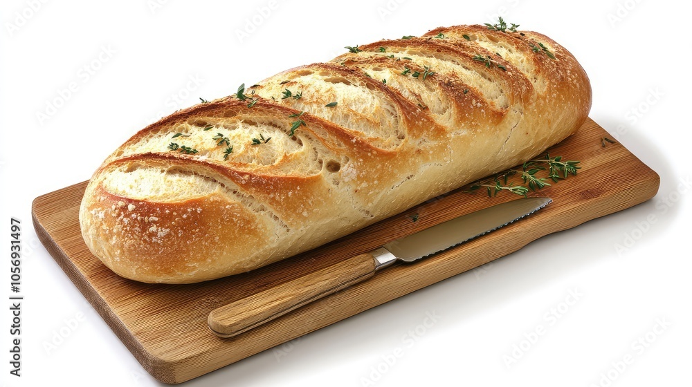 Freshly Baked Bread on Wooden Cutting Board Freshly Baked Bread on Wooden Cutting Board