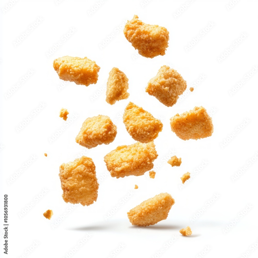 Crispy Falling Food Pieces Crispy Falling Food Pieces