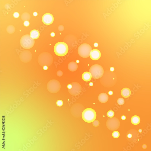 Golden bokeh on yellow background, holiday background.