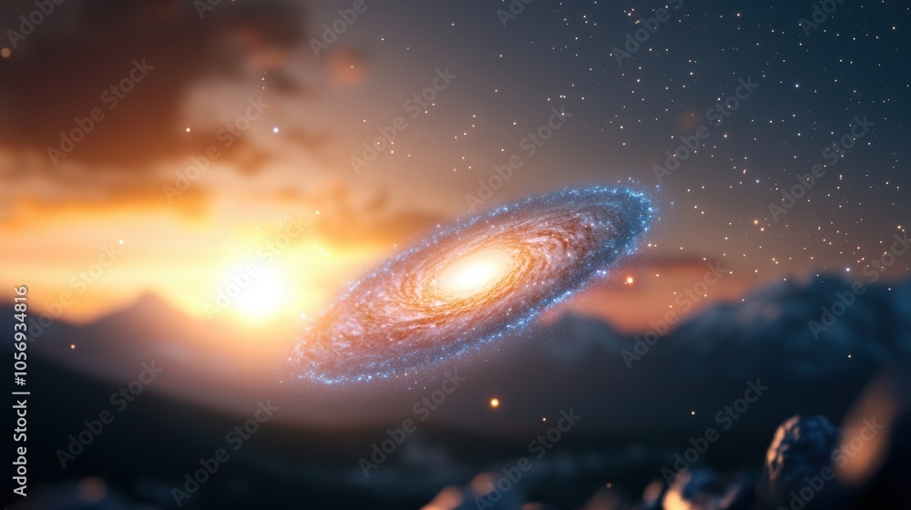 A telescopic journey to the Andromeda galaxy, showcasing its vastness, its stellar clusters, and its mesmerizing spiral arms. A telescopic journey to the Andromeda galaxy, showcasing its vastness, its stellar clusters, and its mesmerizing spiral arms.