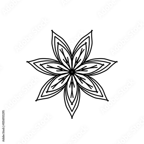 Black and white flower transparent background