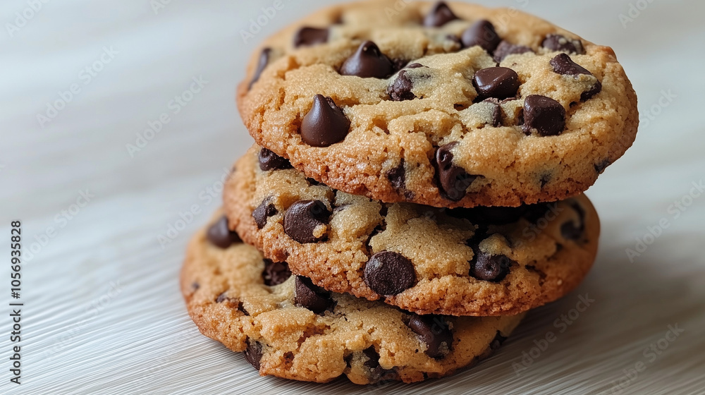 National Cookie Day. Fresh chocolate chip cookies on a wooden table. National Cookie Day. Fresh chocolate chip cookies on a wooden table.