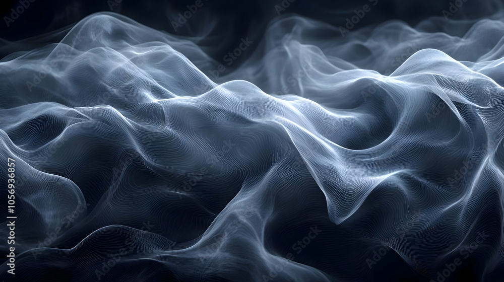 Fototapeta premium Abstract Background with Wavy Lines and Dark Blue Tones