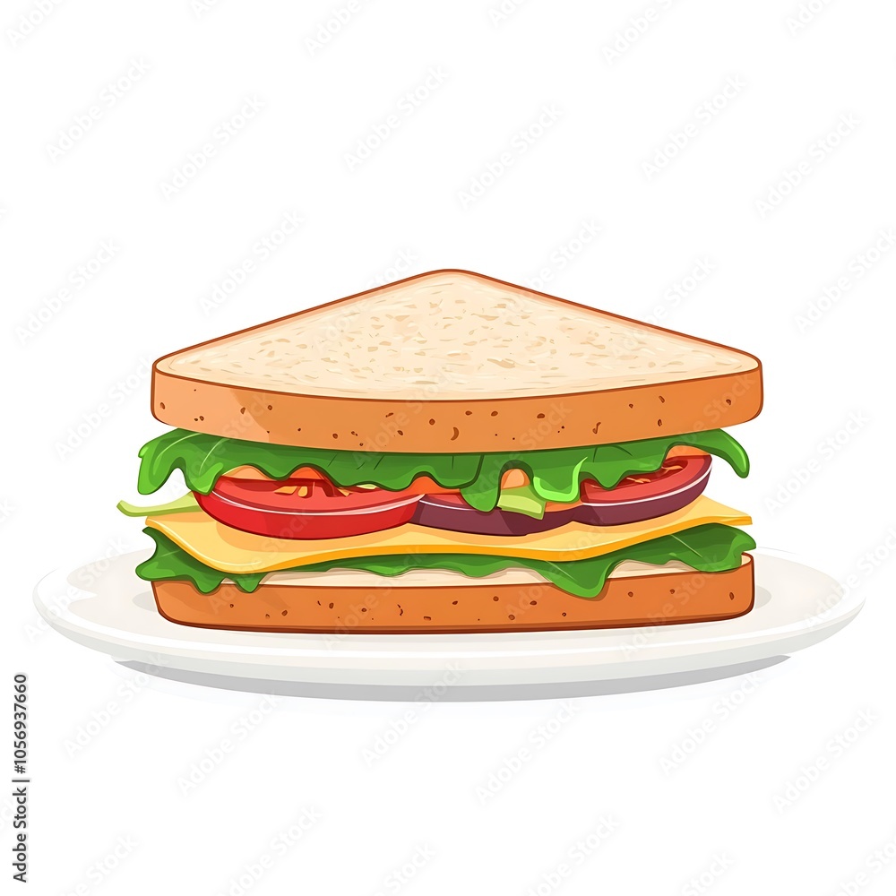 Cartoon sandwich on a white background. Cartoon sandwich on a white background.
