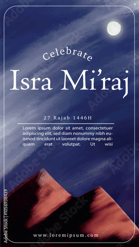 free template vector isra miraj night journey islamic celebration mockup flyer
