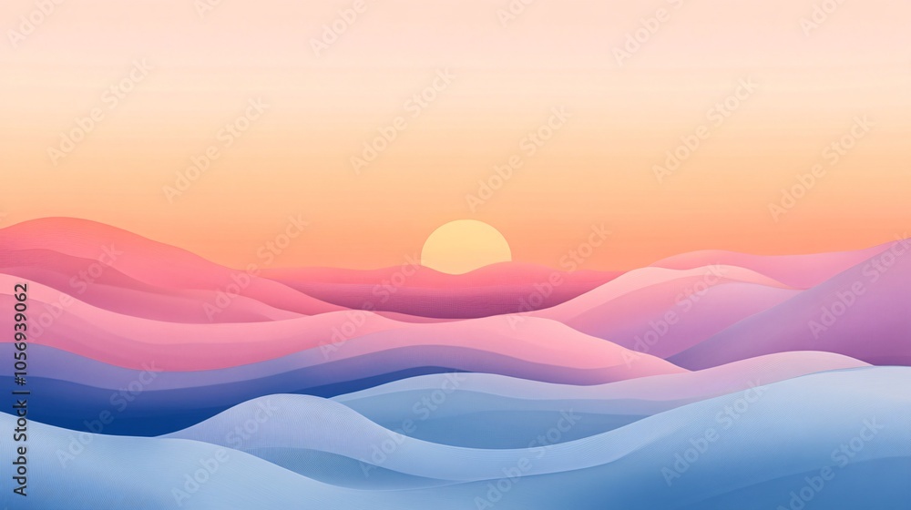 Abstract Sunset Over Paper Mountains Abstract Sunset Over Paper Mountains