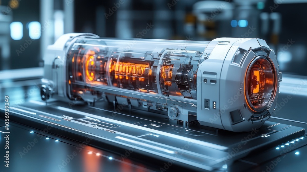Futuristic device with glowing elements for advanced technology. Futuristic device with glowing elements for advanced technology.