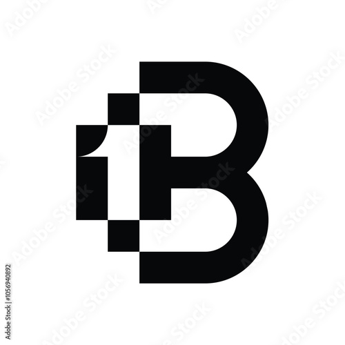 Letter B1 with Simple Concept, Design Logo Inspiration.