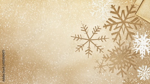 Golden Snowflake Elegance

A shimmering gold background with delicate snowflakes falling gently, highlighted by a soft glow, creating a luxurious holiday ambiance.
