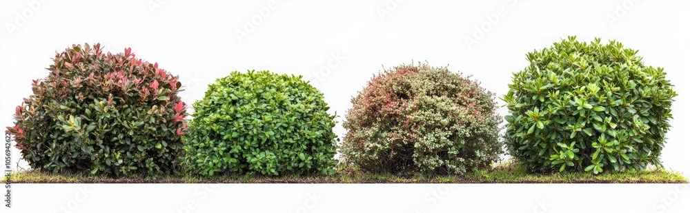 Naklejka premium Four Rounded Bushes for Landscaping
