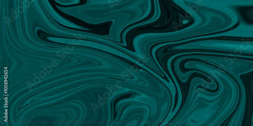 Abstract beautiful teal swirl liquid background. Abstract teal , black swirly wallpaper, wavy pattern texture, aquarelle colors mixing effect abstract backdrop. calm design Marble rock texture blue	