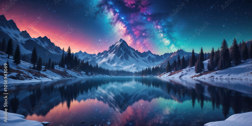 Enchanting Mountainous Landscape with Mesmerizing Celestial Reflections8 Enchanting Mountainous Landscape with Mesmerizing Celestial Reflections8