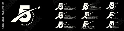 collection of creative number 5 logo designs. abstract number five design vector illustration