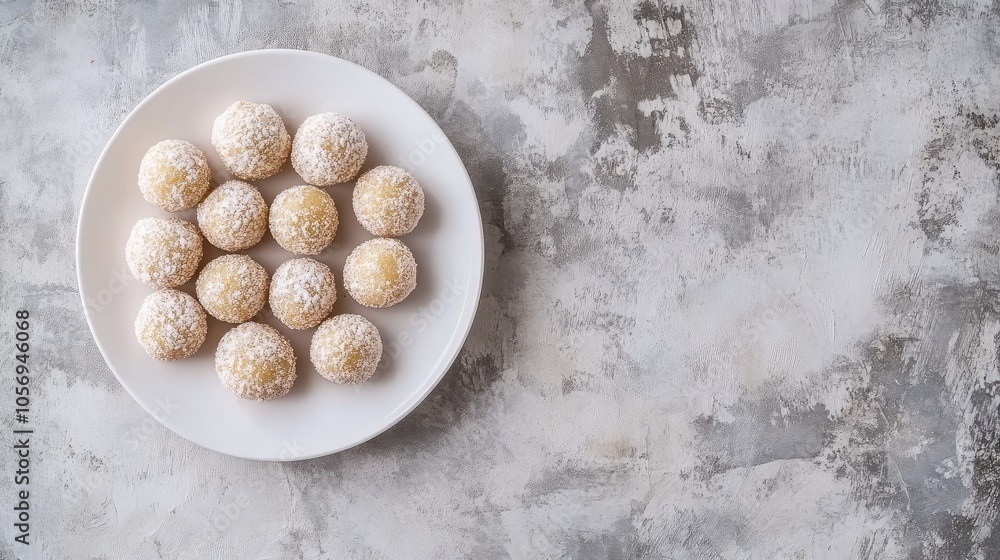 Sweet Coconut Energy Balls on a White Plate Sweet Coconut Energy Balls on a White Plate