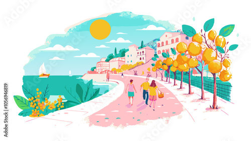 Strolling by the Seaside: A Sunny Day on the Lemon Tree Promenade