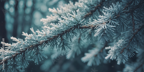 Delicate Snowflake Adornments on Evergreen Branches1