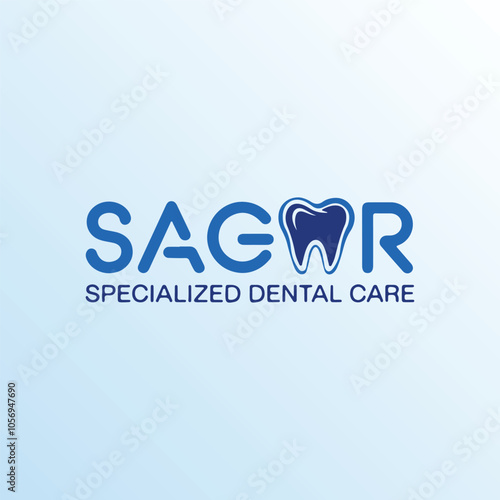 Stylish dental care tooth logo business template

