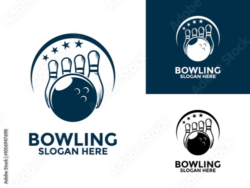 Bowling sports logo vector , Creative Bowling logo design template