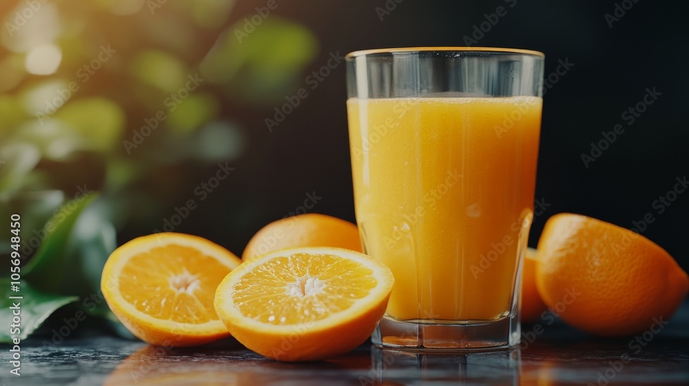 Freshly Squeezed Orange Juice in a Glass Freshly Squeezed Orange Juice in a Glass