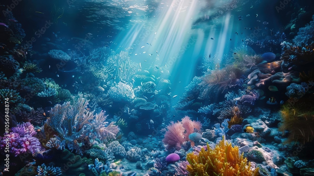 Naklejka premium Capture a mesmerizing underwater world at eye-level