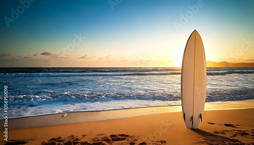 surfboard on the beach,mockup illustration