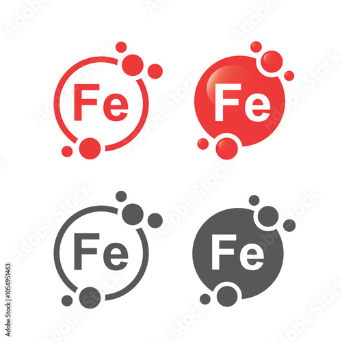Minerals Iron Fe and Vitamin for health.