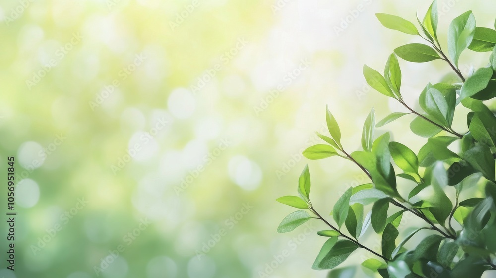 Fresh green leaves against a soft, blurred background, evoking tranquility and the beauty of nature in spring. Fresh green leaves against a soft, blurred background, evoking tranquility and the beauty of nature in spring.