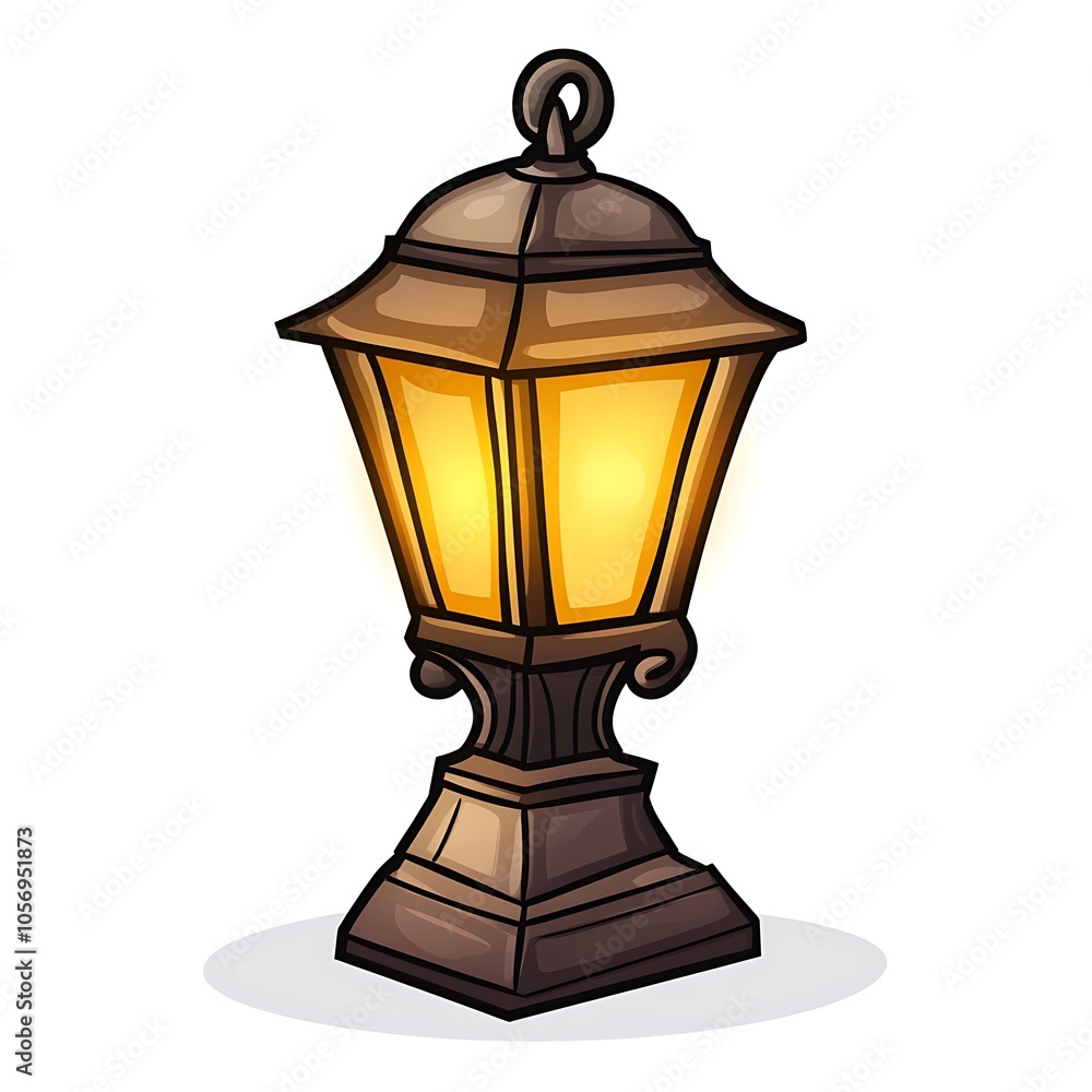 A cartoon lantern representing light or guidance on a white background. A cartoon lantern representing light or guidance on a white background.