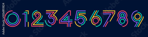 set of creative number 1 to 10 logo designs. abstract number colorful design vector illustration