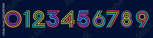 set of creative number 1 to 10 logo designs. abstract number colorful design vector illustration