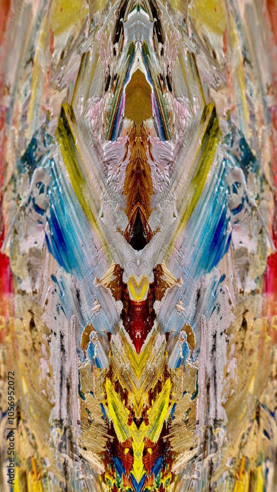 Fototapeta premium Abstract background art . Ethnic pattern. Mixtures of oil paint. Trendy hand painting canvas. Wall decor and Wall art prints Idea. 3D Texture. Art object