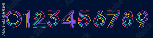 set of creative number 1 to 10 logo designs. abstract number colorful design vector illustration