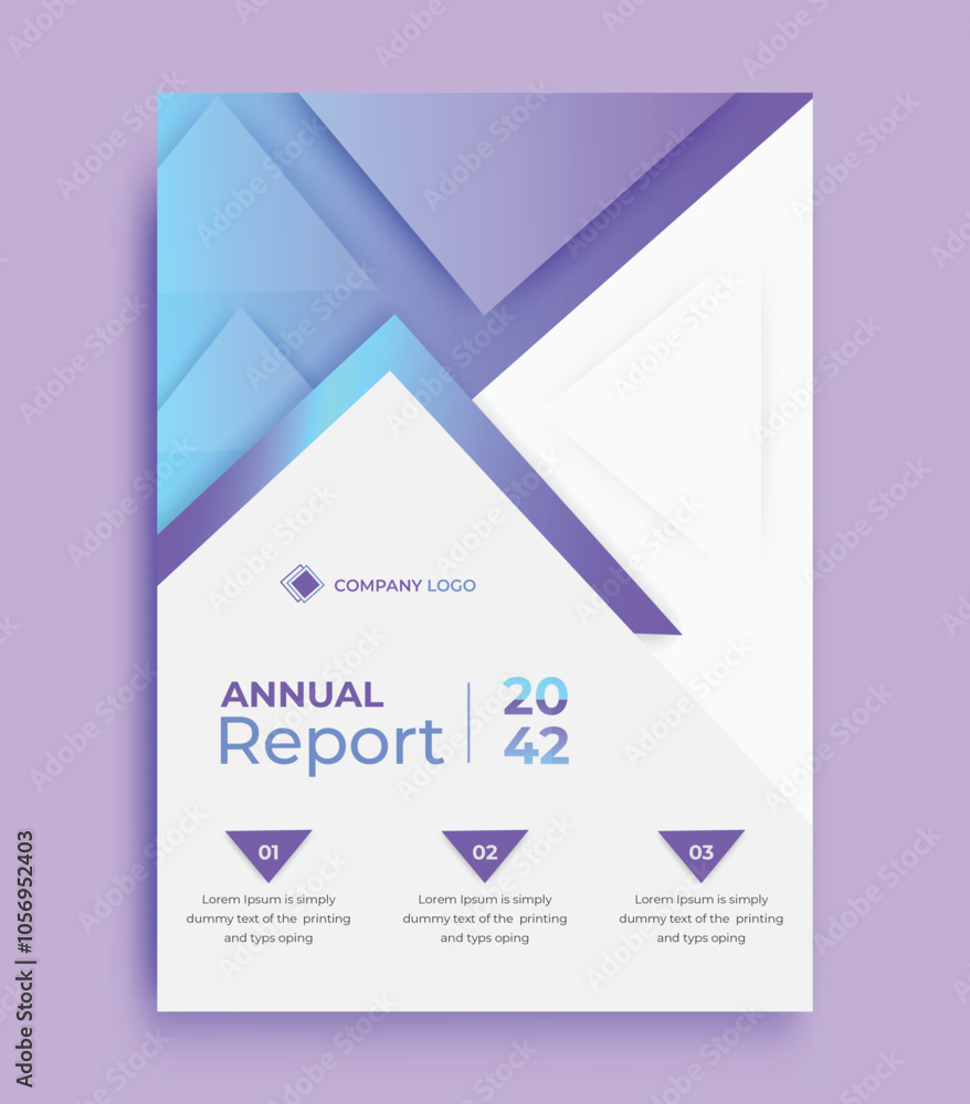 Fototapeta premium Modern annual report business flyer template design cover page Concept