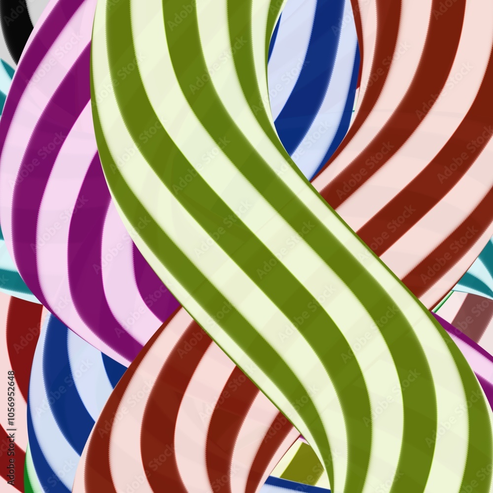 Obraz premium Colorful Interwoven Ribbon Abstract Pattern with Dynamic Movement