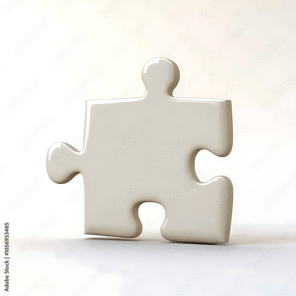 A cartoon puzzle piece on a white background. A cartoon puzzle piece on a white background.