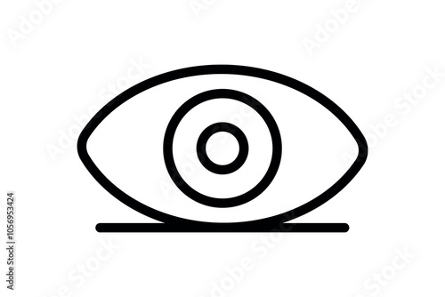 minimal line art eye icon for visibility symbol and vision-related graphic design