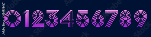 set of creative number 1 to 10 logo designs. abstract number colorful design vector illustration